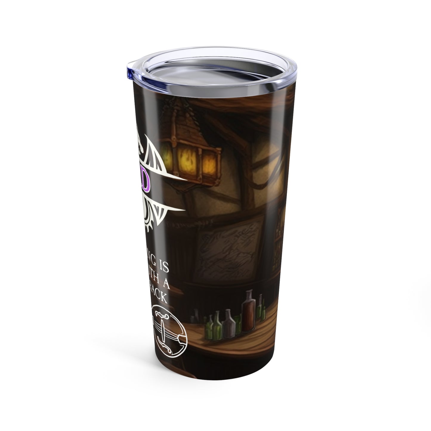 Bard Tumbler 20oz - Dungeons & Dragons Cup, Fantasy Drinkware for Gamers, Adventure Gifts, Cool Travel Mug