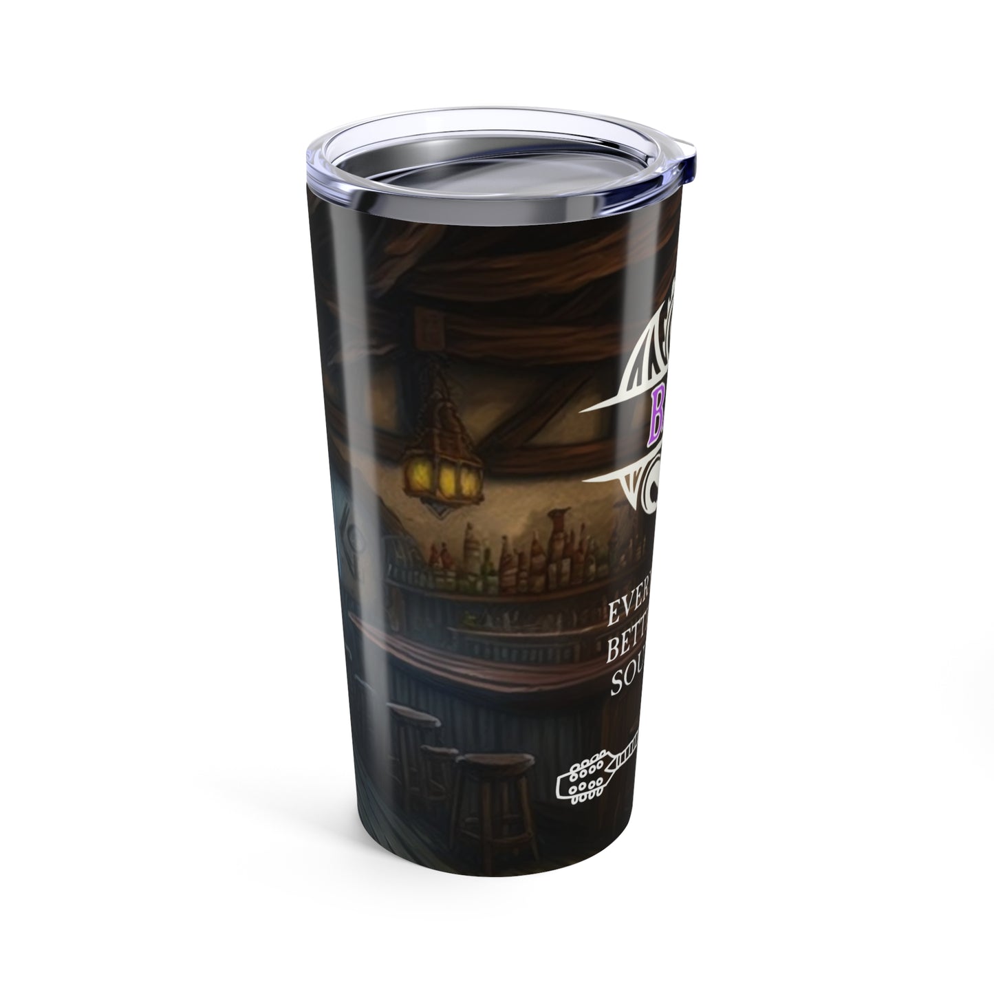 Bard Tumbler 20oz - Dungeons & Dragons Cup, Fantasy Drinkware for Gamers, Adventure Gifts, Cool Travel Mug