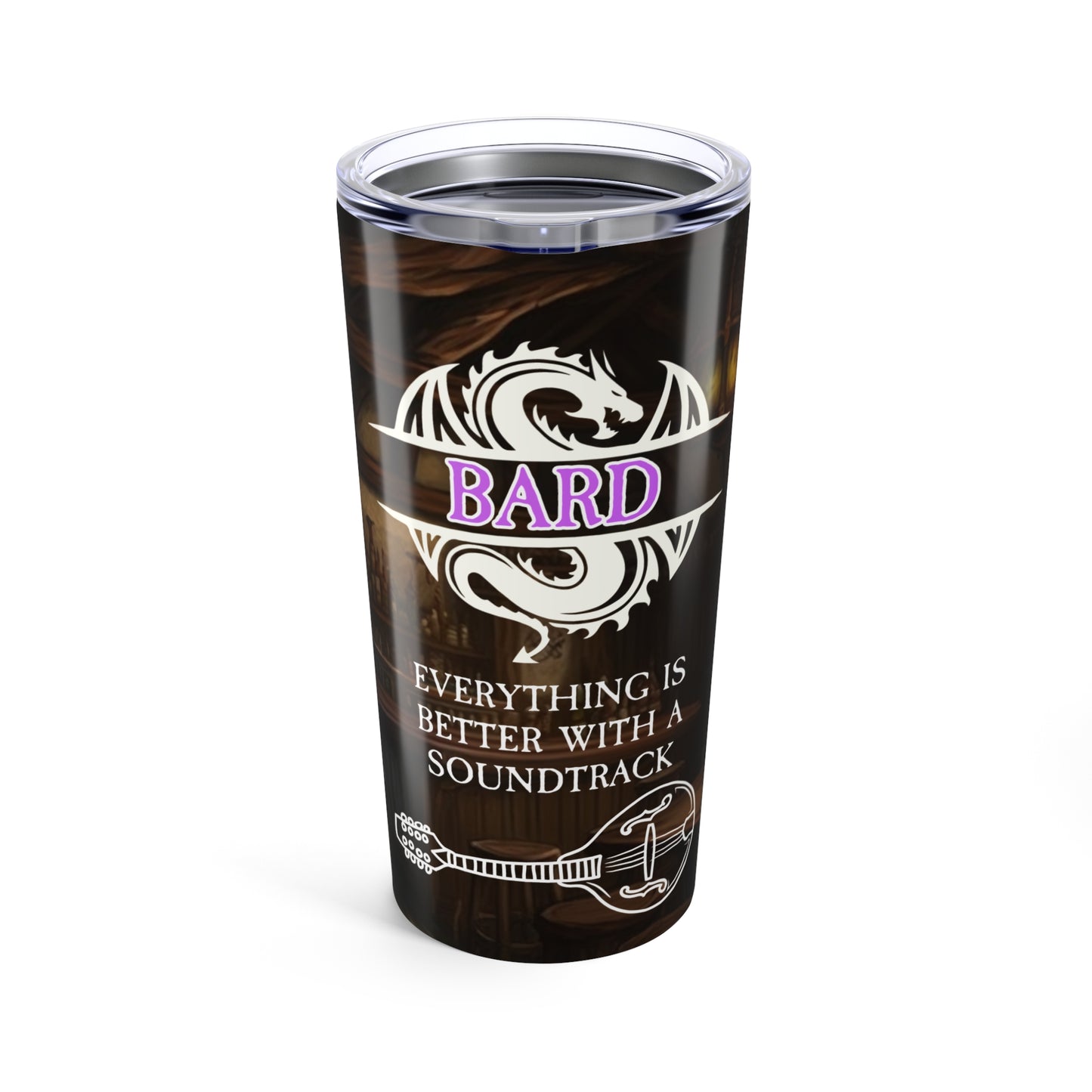 Bard Tumbler 20oz - Dungeons & Dragons Cup, Fantasy Drinkware for Gamers, Adventure Gifts, Cool Travel Mug