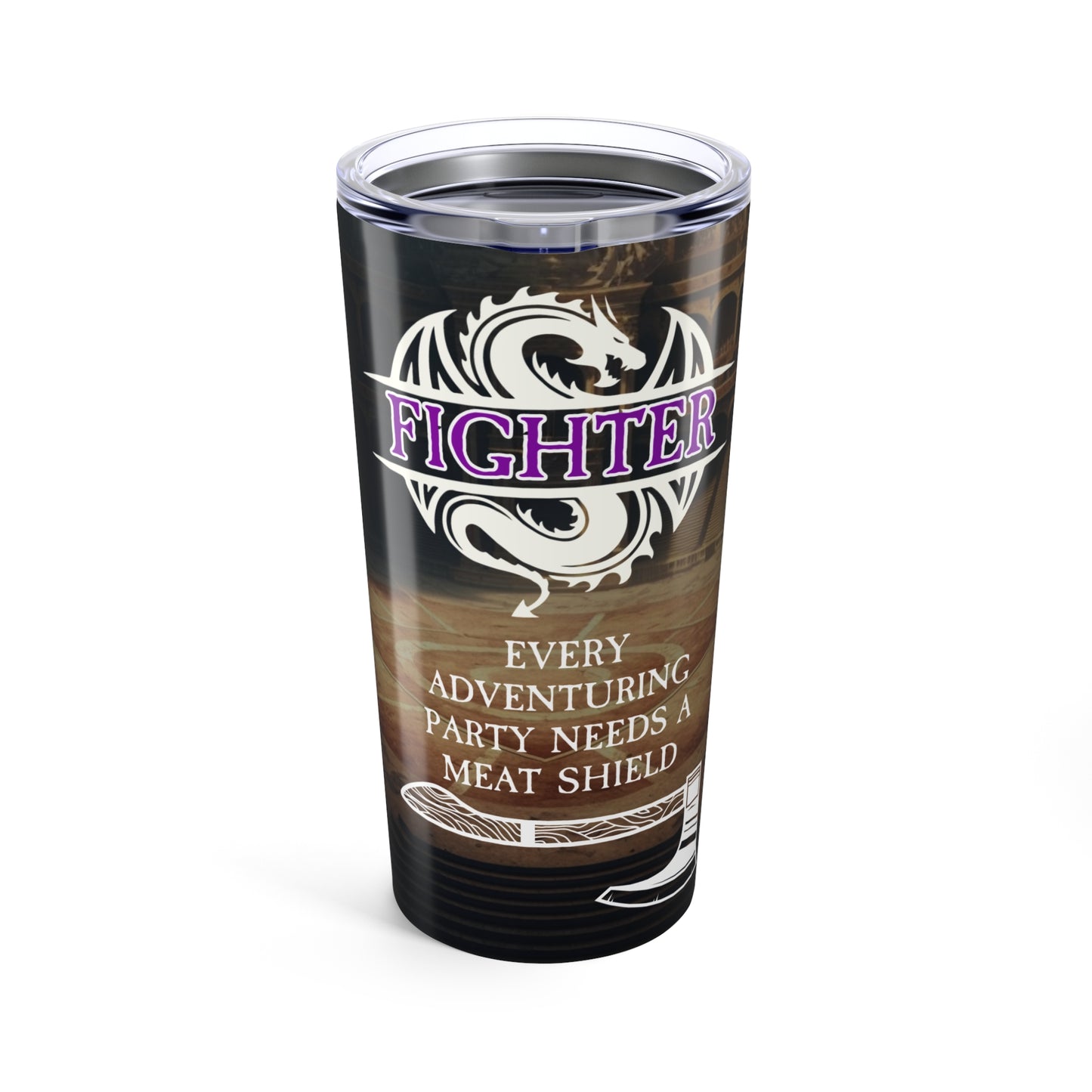 Fantasy Fighter Tumbler | Dungeons & Dragons Mug | Adventure Gift | RPG Party Accessory | Drinkware for Gamers