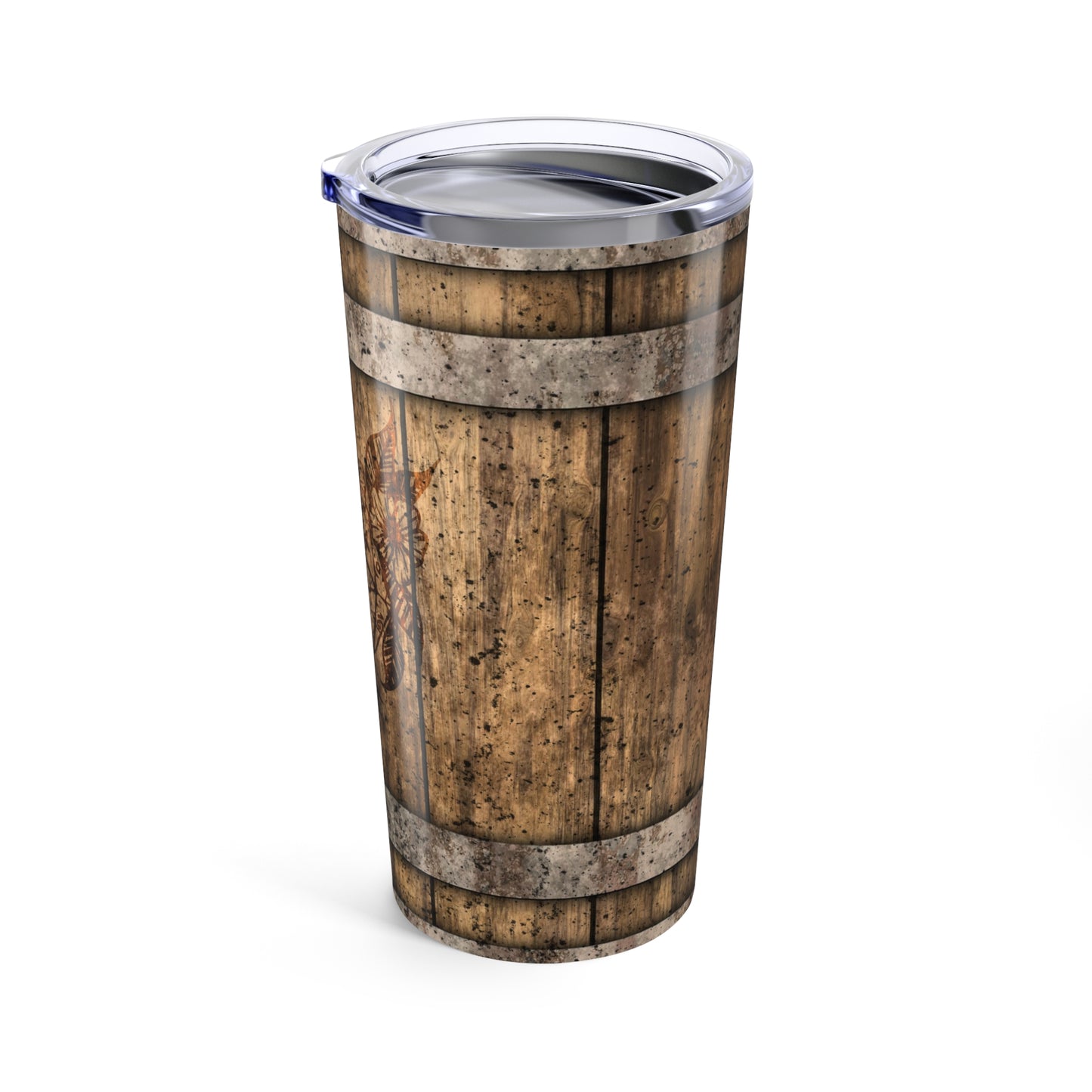 Tumbler 20oz - Tavern Barrel D20 Dice and Flowers Design