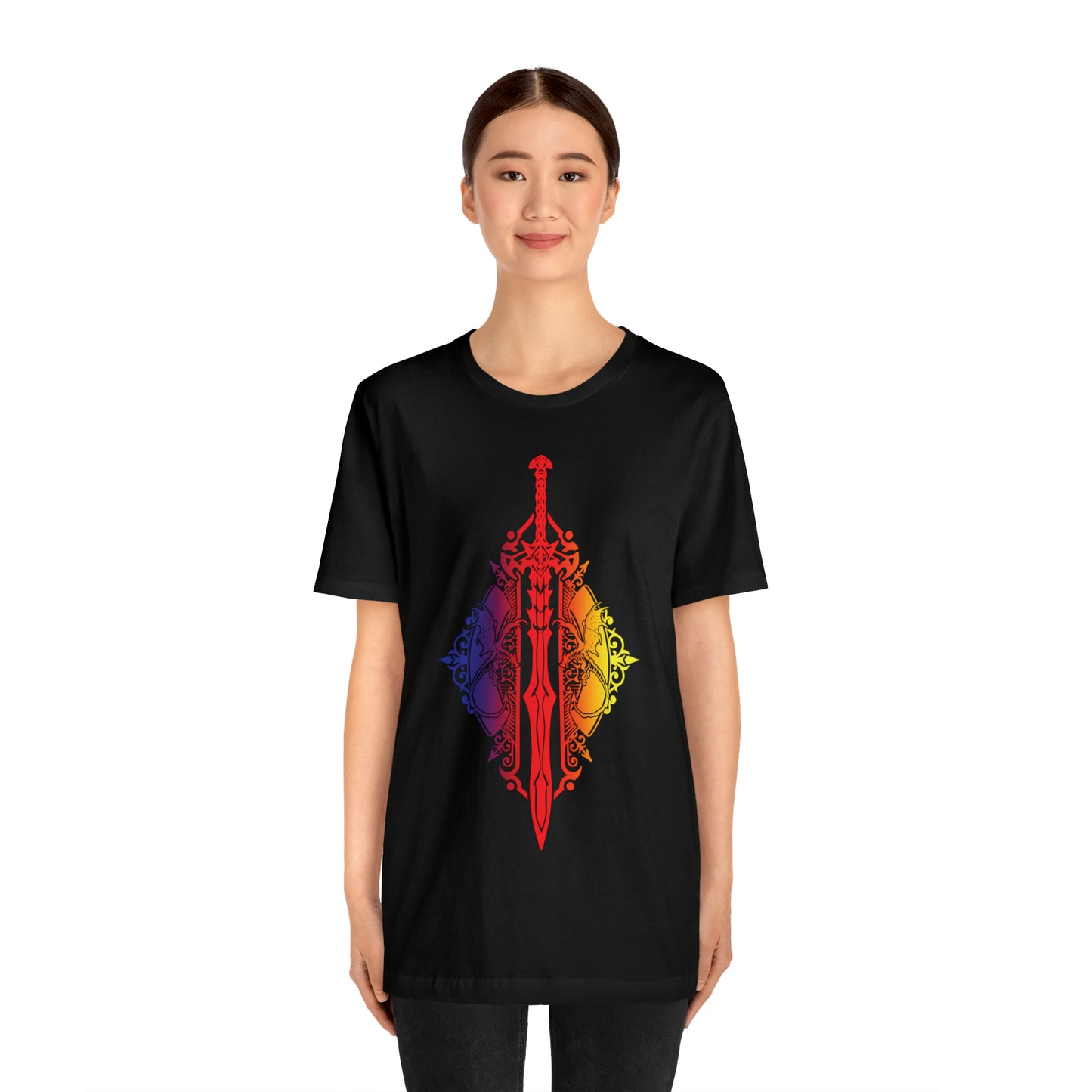 Sunset Ombre Dragon and Sword Shirt