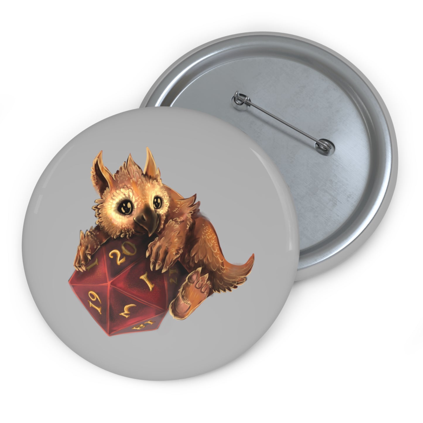 Owliver with High Variance D20 Pin Buttons