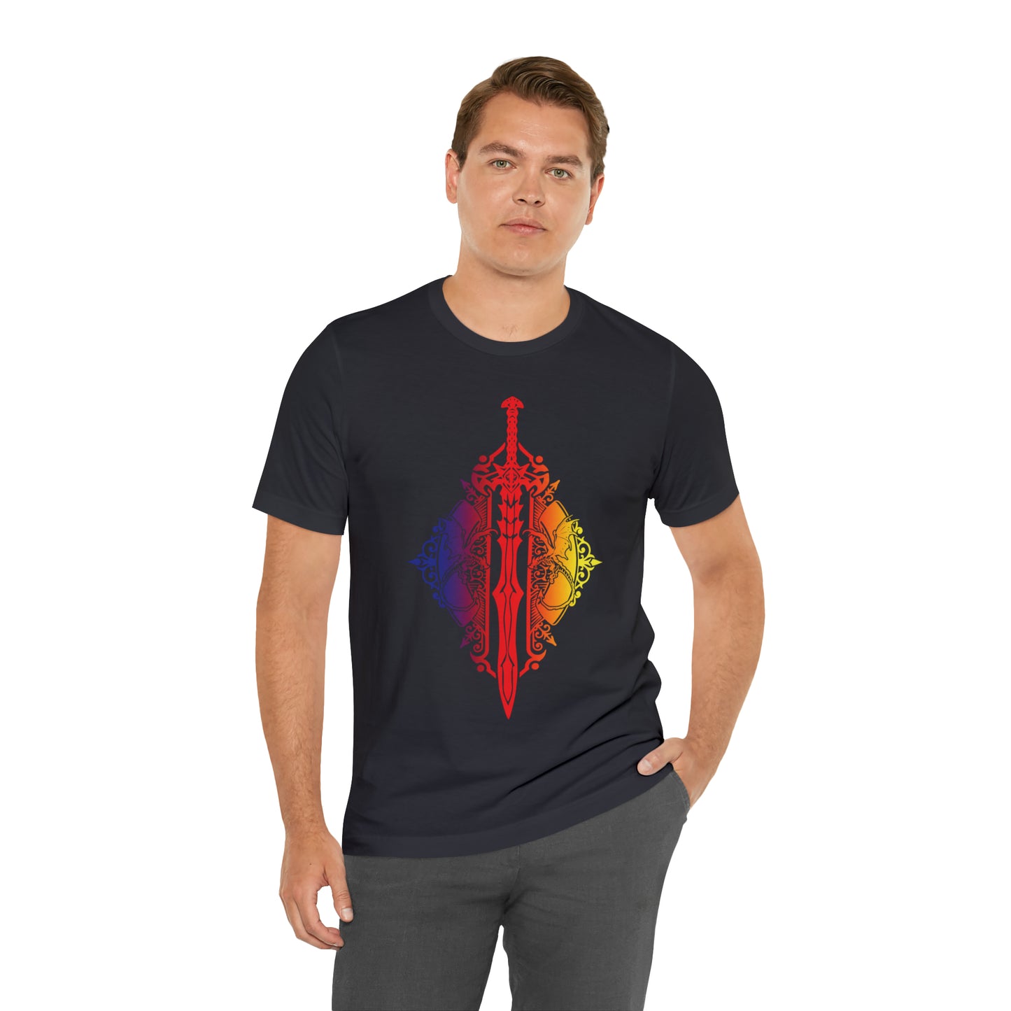 Sunset Ombre Dragon and Sword Shirt