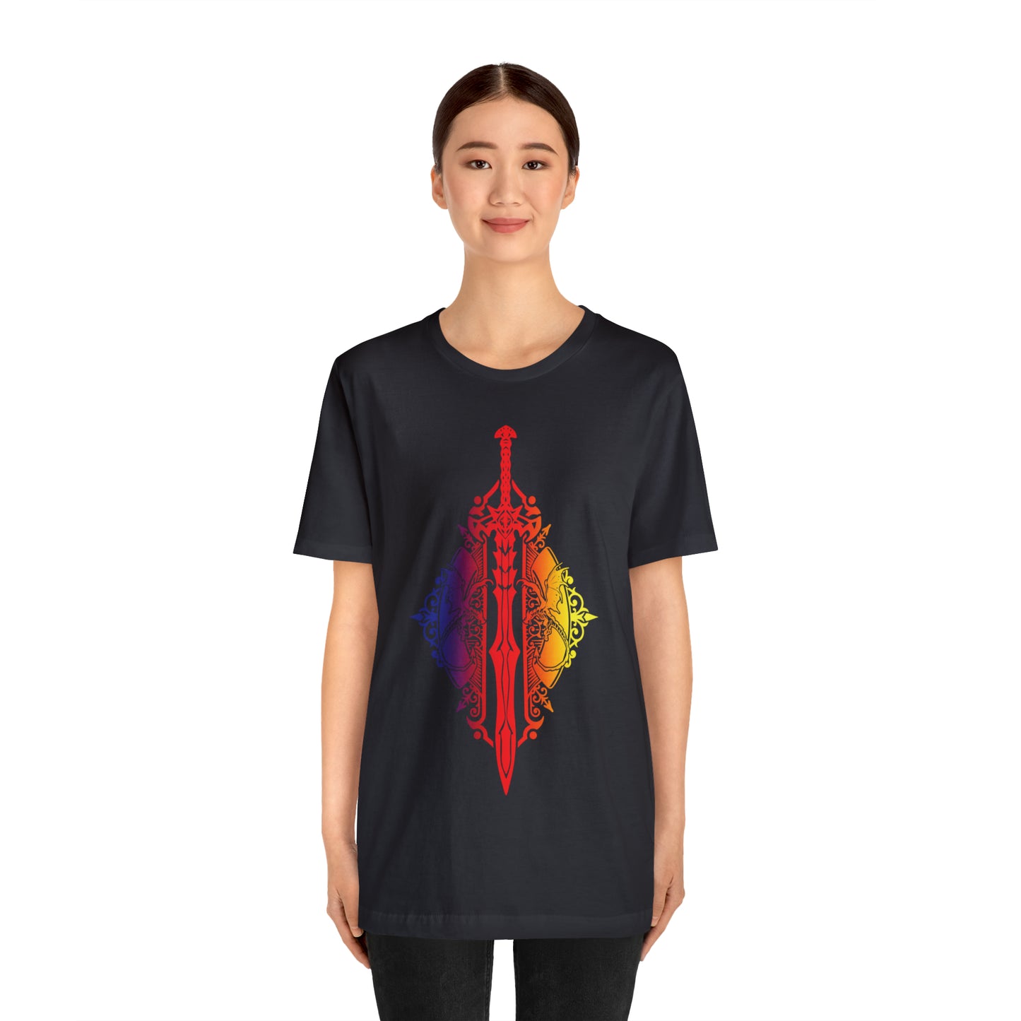 Sunset Ombre Dragon and Sword Shirt