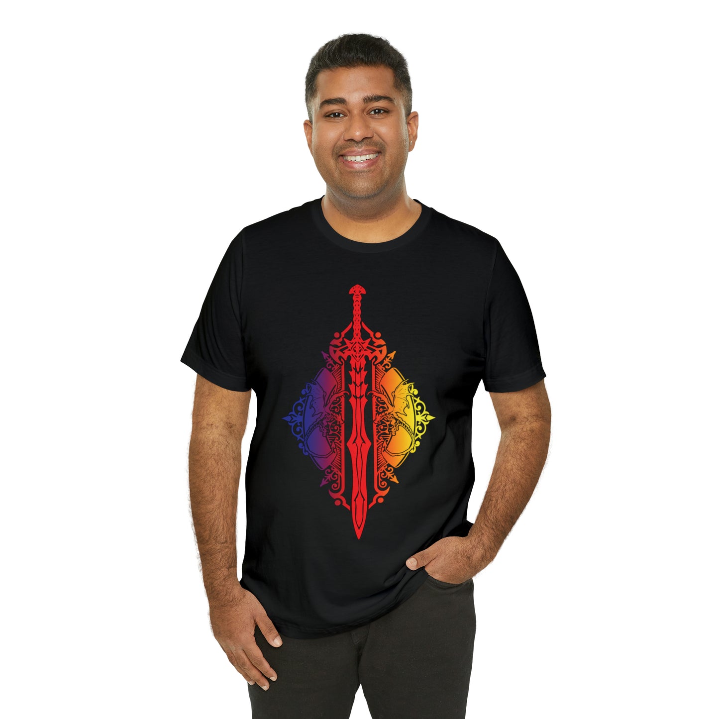 Sunset Ombre Dragon and Sword Shirt