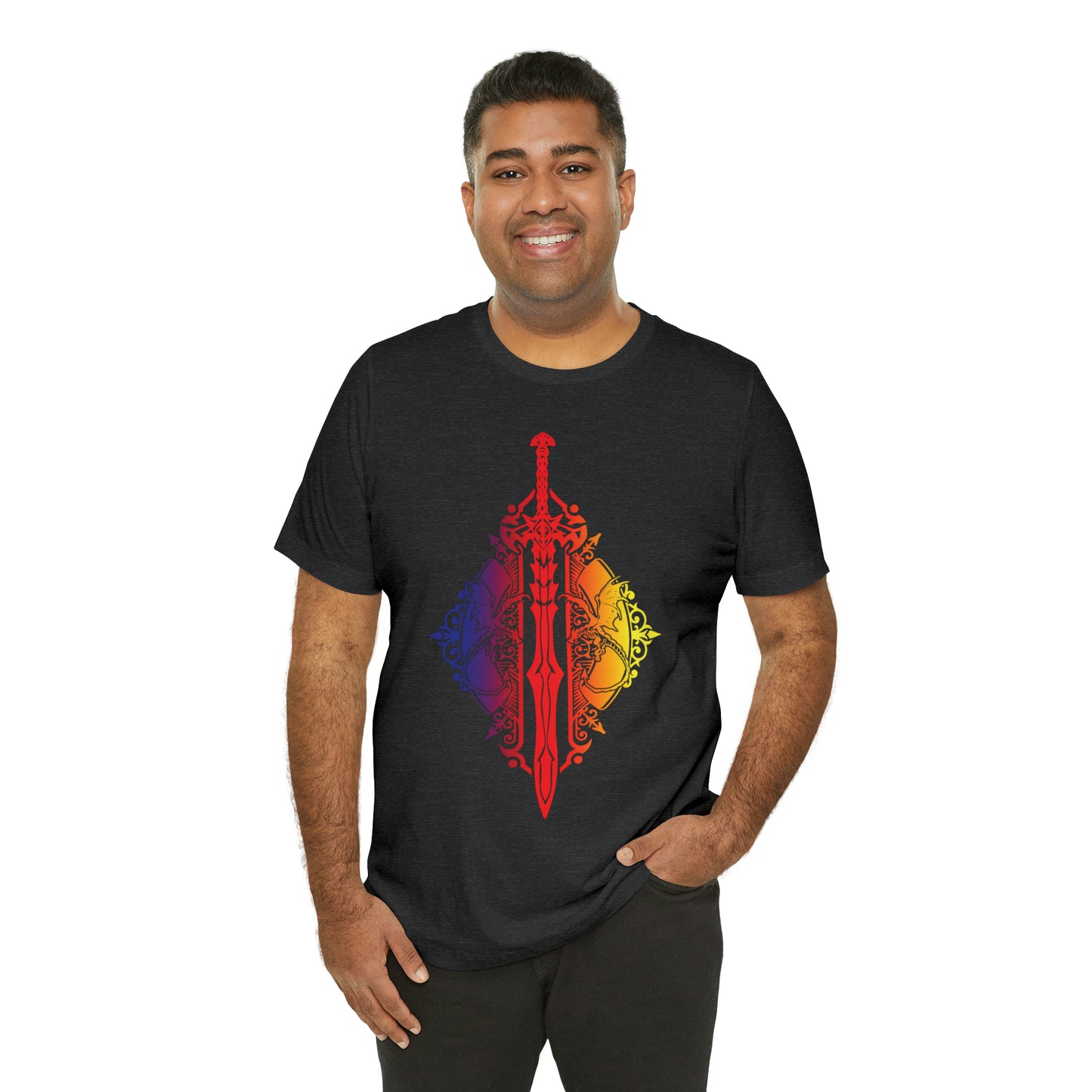 Sunset Ombre Dragon and Sword Shirt