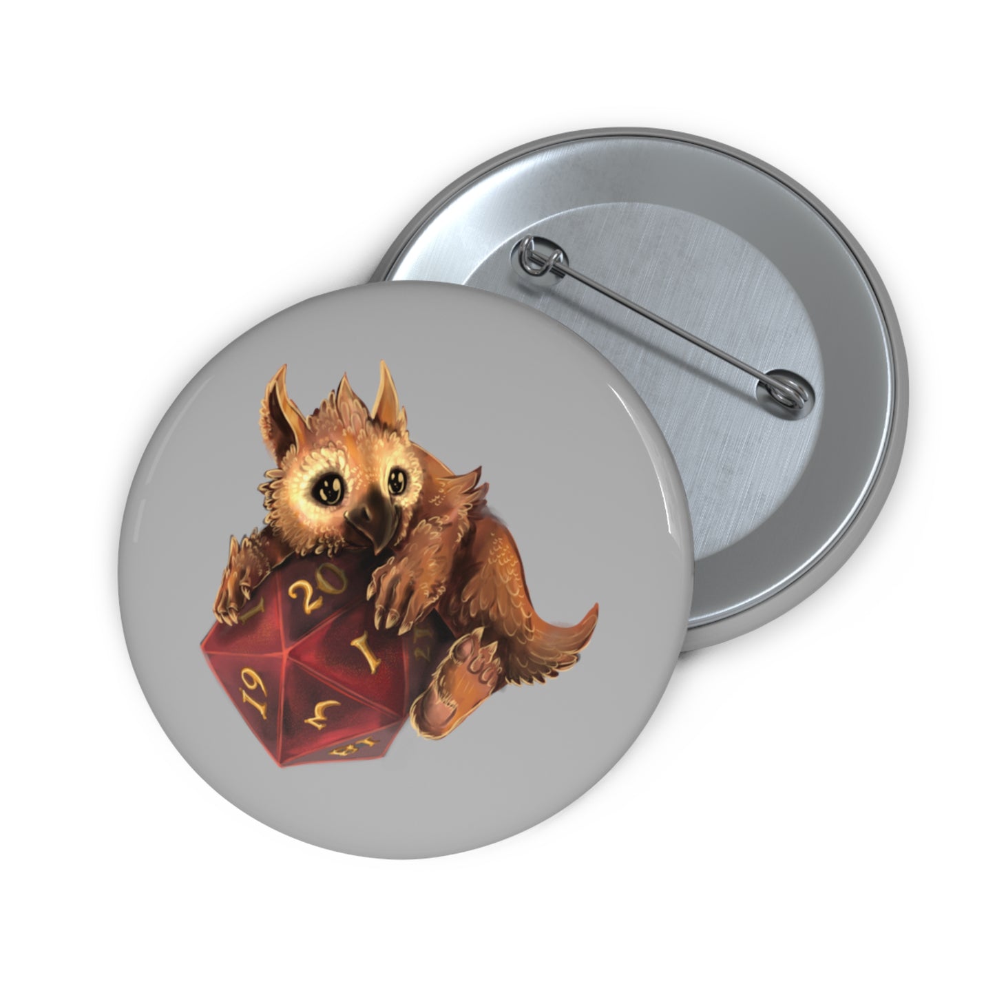 Owliver with High Variance D20 Pin Buttons