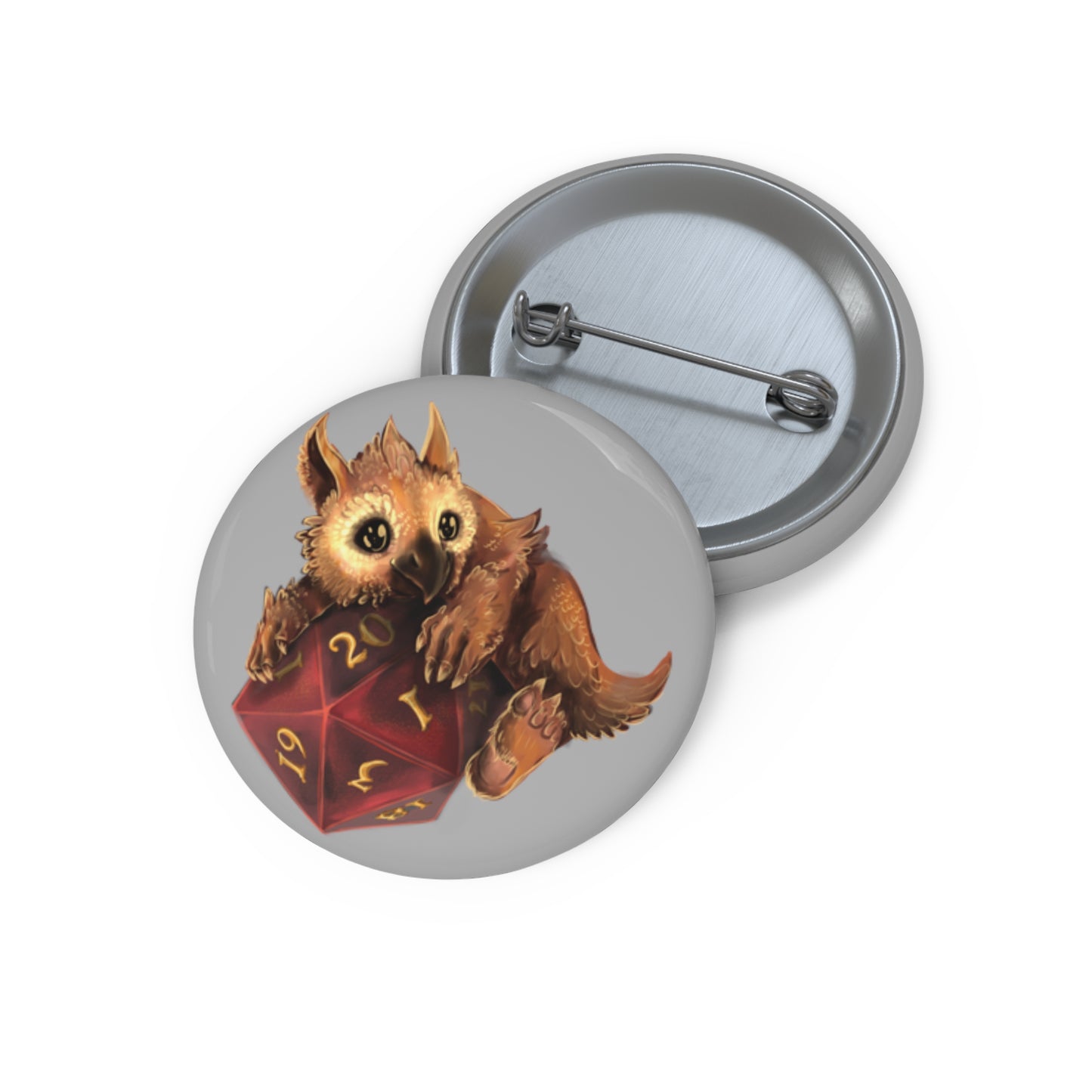 Owliver with High Variance D20 Pin Buttons