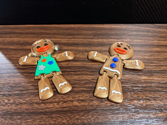 Flexi Gingerbread Man/Woman Ornament - 3D Printed Holiday Delight!