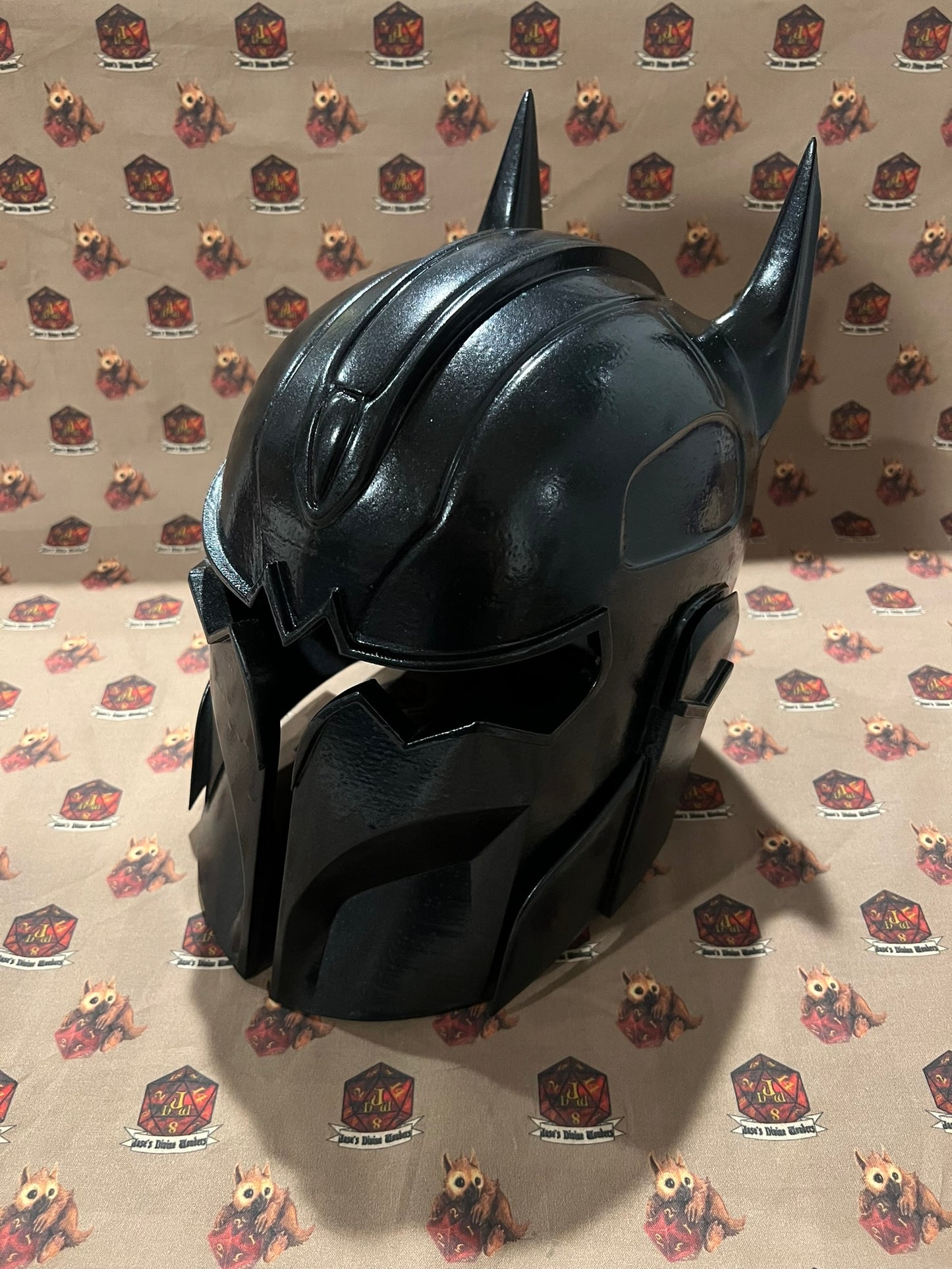 arkham knight helmet motorcycle Dark Knight's Mandalorian Helm – Jase's Divine Wonders