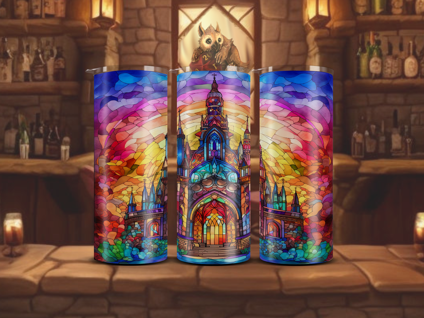 Stained Glass Castle 20oz Tumbler Set