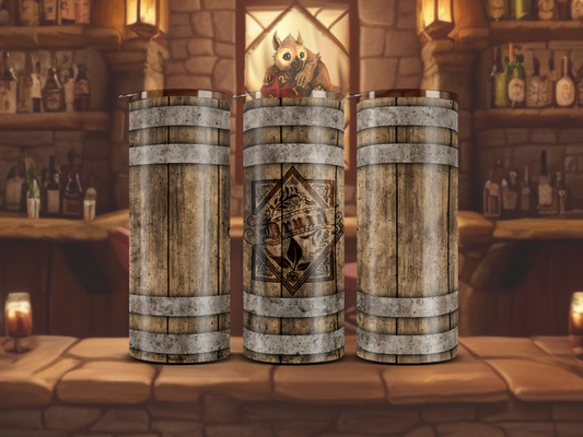 Emblem-Emblazoned Barrel Tumbler - Druid