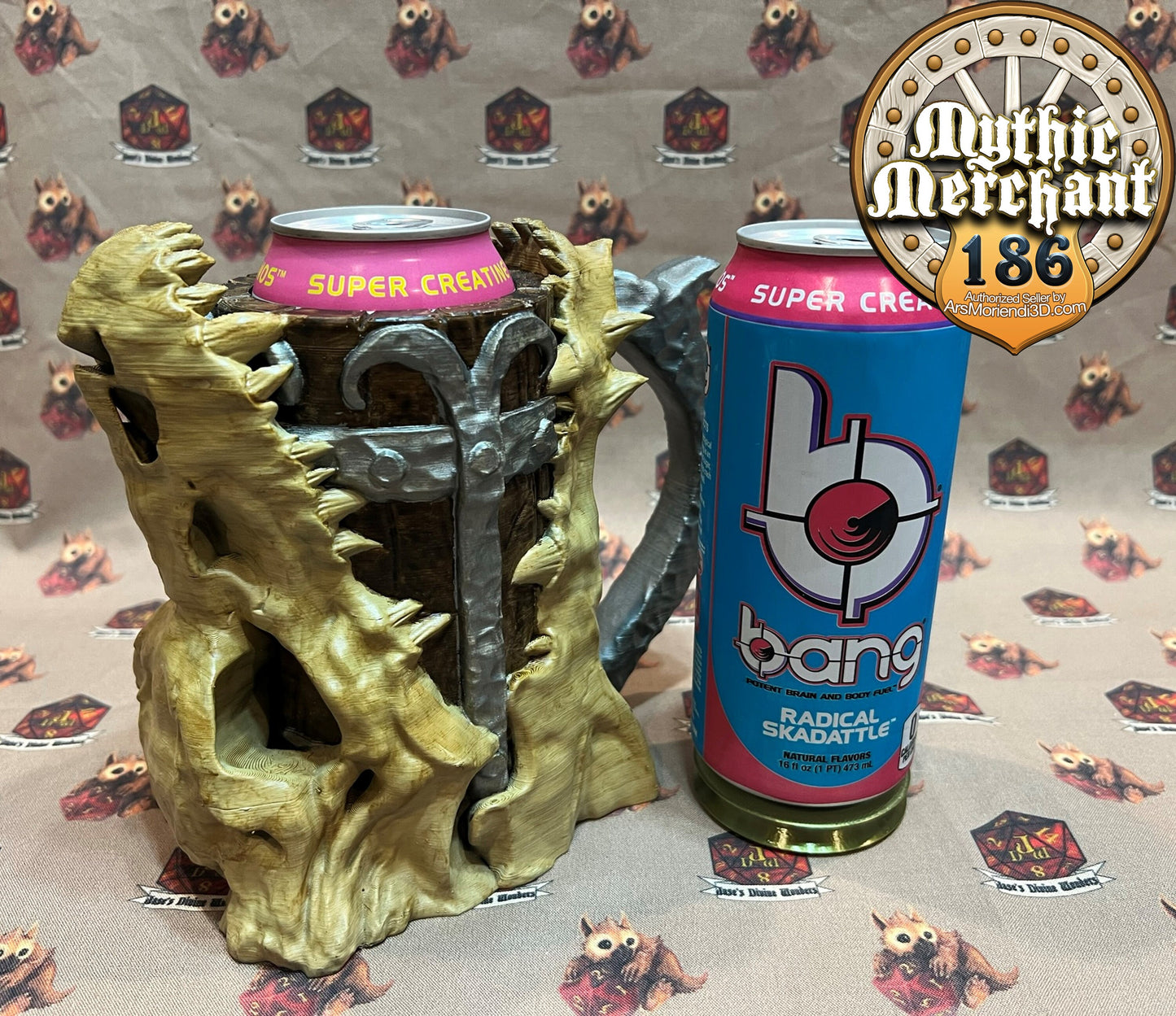 Dragon Skull Can Holder Mythic Mug from Ars Moriendi 3D - Dungeons and Dragons, Pathfinder, TTRPG, Dice Cup/Roller