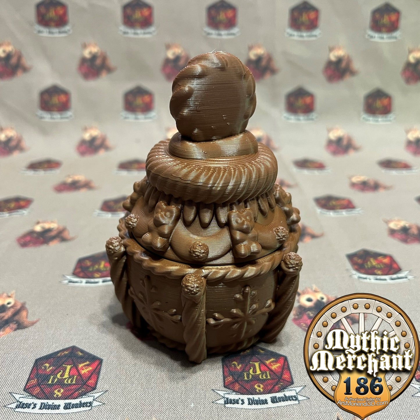 Gingerbread Dice Case from Ars Moriendi 3D - Dungeons and Dragons, Pathfinder, TTRPG, Dice Cup/Roller