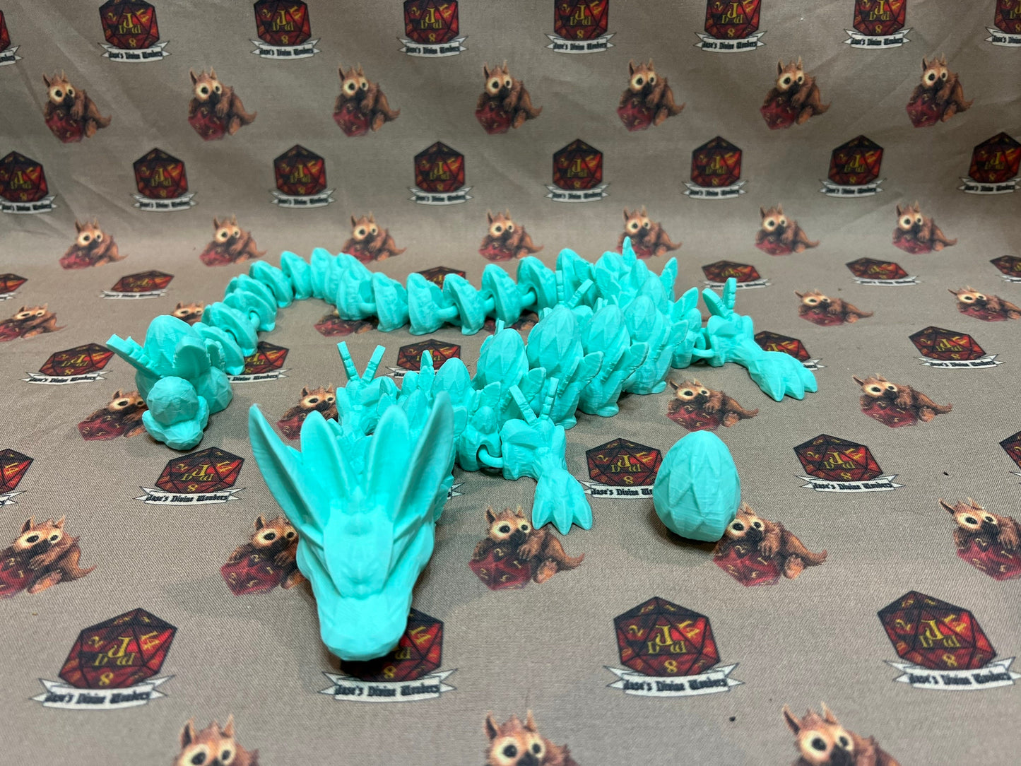 Articulated Easter Dragon, 3D printed, flexi dragon