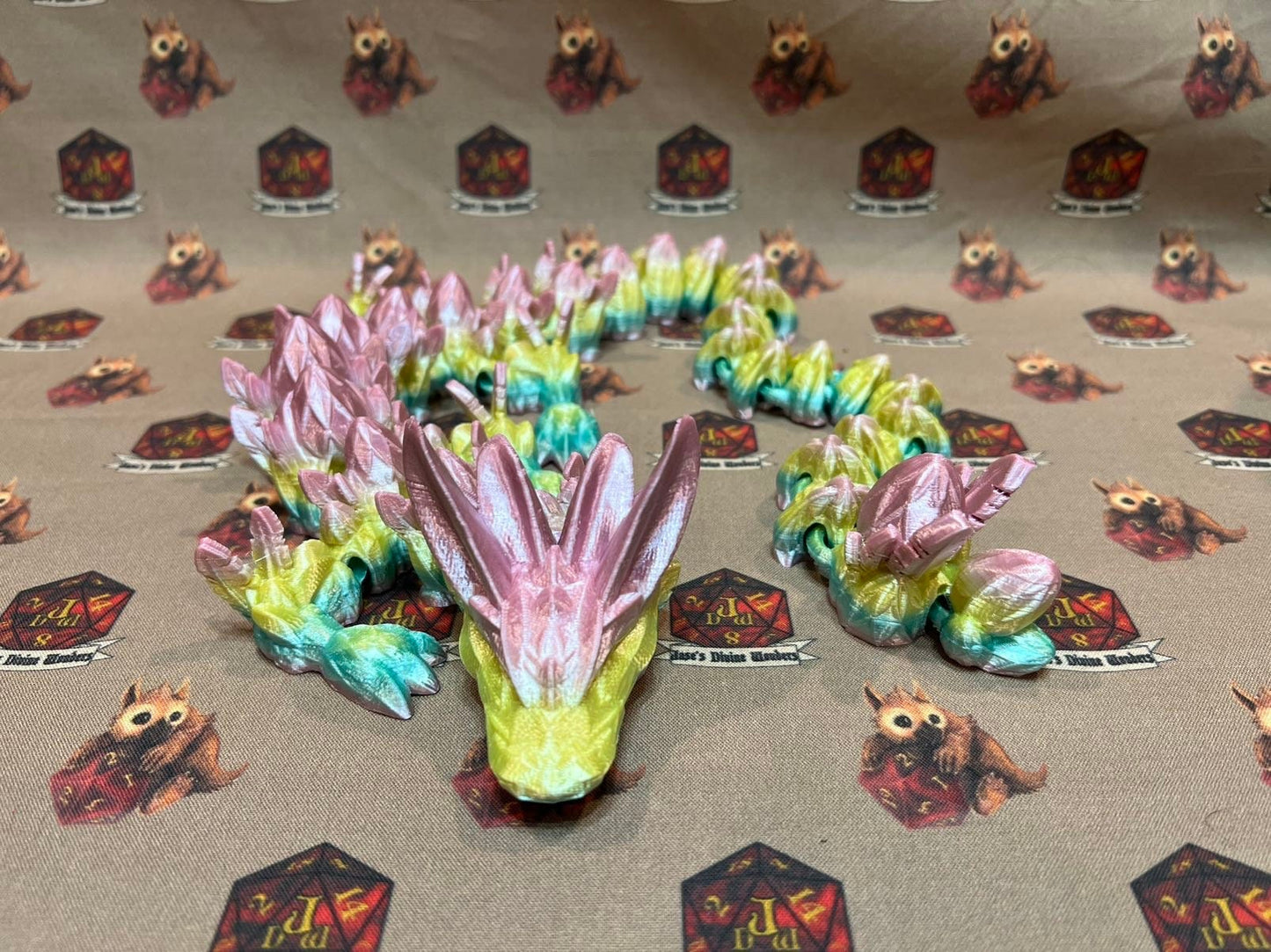 Articulated Easter Dragon, 3D printed, flexi dragon