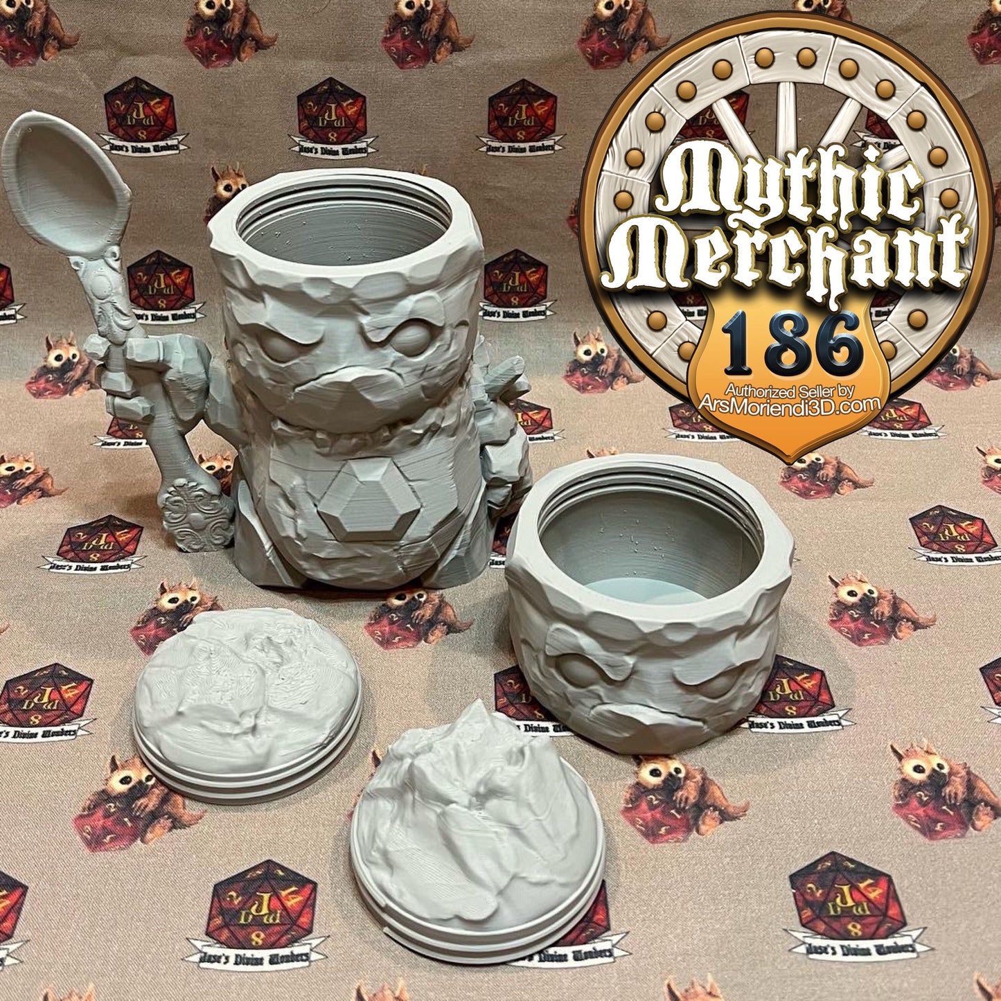 Golem Can Holder Mythic Mug from Ars Moriendi 3D - Dungeons and Dragons, Pathfinder, TTRPG, Dice Cup/Roller